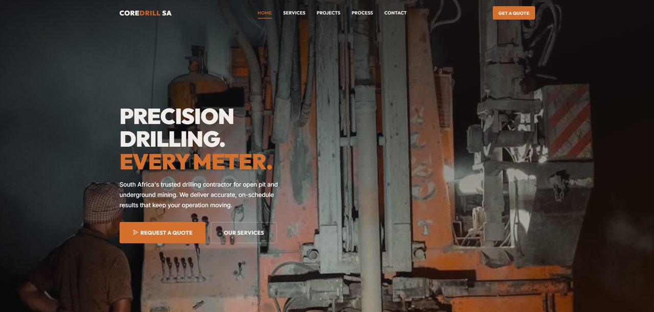 CoreDrill SA website
